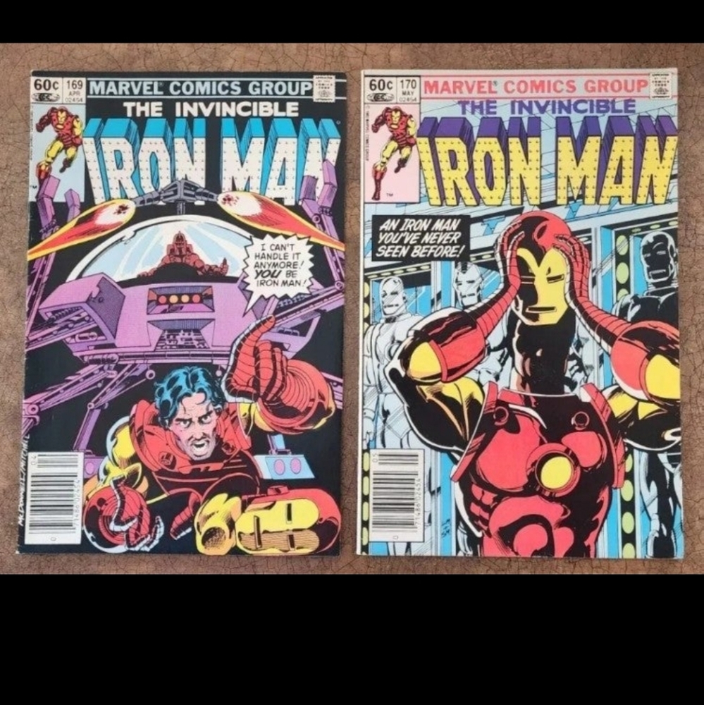 Iron Man #169 and #170 news-stand issues (1982) Rhodey becomes Iron Man